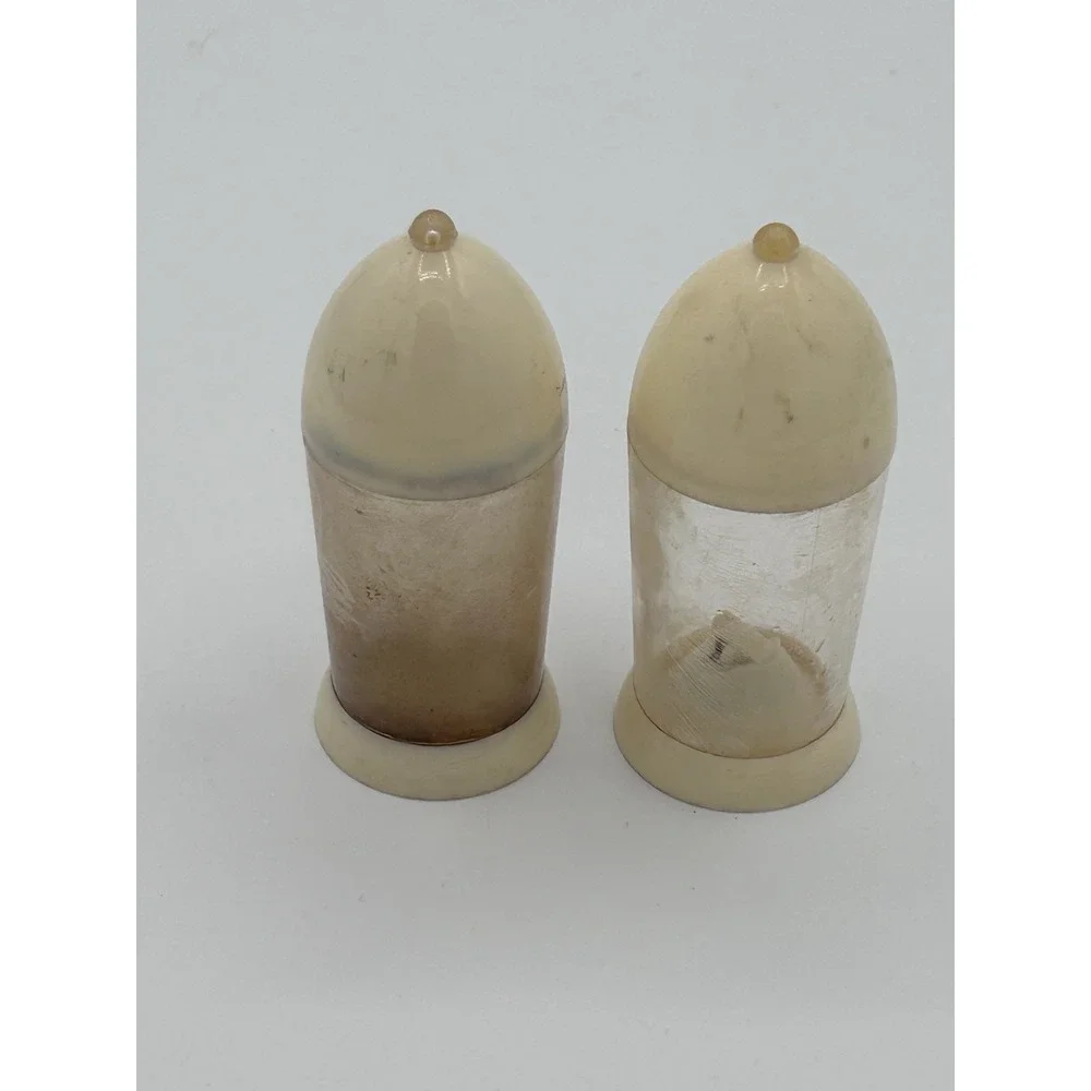 Vintage Stanhome Salt & Pepper Ball Point Self Sealing Shakers - Plastic